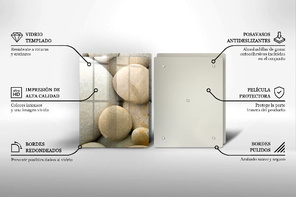 Skleněná krájecí deska Vzor oválných kamenů