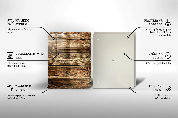 Skleněná krájecí deska Textura dřevěného prkna