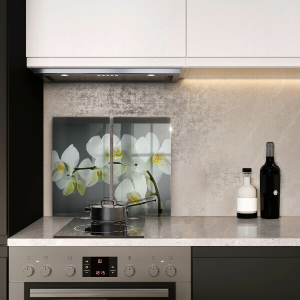 Skleněná krájecí deska Bílé květy orchidejí