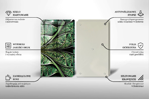 Skleněná krájecí deska Struktura žilek listu