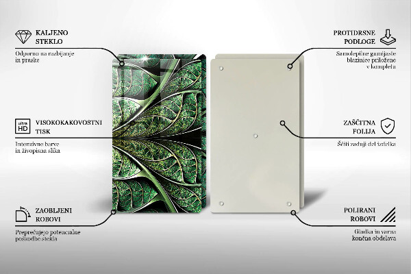 Skleněná krájecí deska Struktura žilek listu