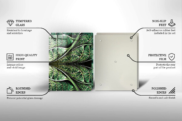 Skleněná krájecí deska Struktura žilek listu