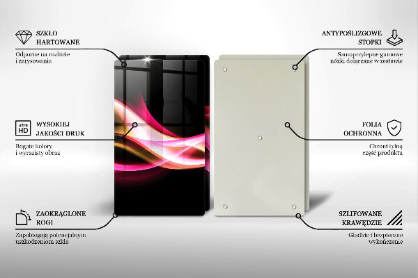 Skleněná krájecí deska Abstraktní neonový kouř