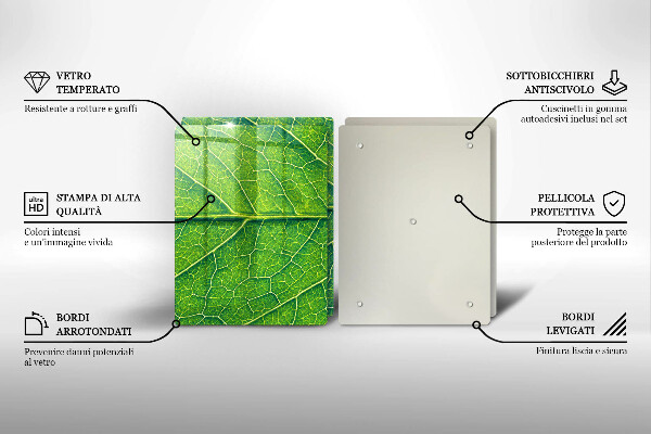Skleněná krájecí deska Přírodní listové žíly