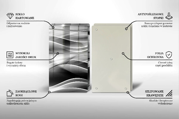 Skleněná krájecí deska Abstraktní linie kouře