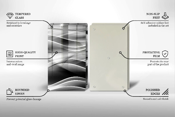 Skleněná krájecí deska Abstraktní linie kouře