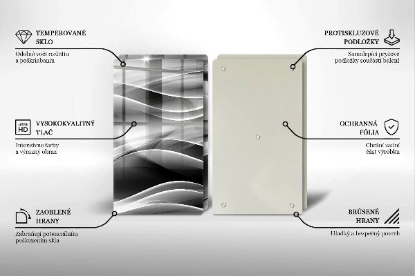 Skleněná krájecí deska Abstraktní linie kouře