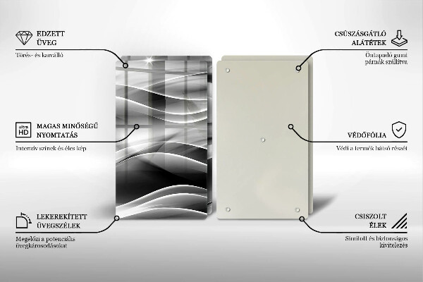 Skleněná krájecí deska Abstraktní linie kouře