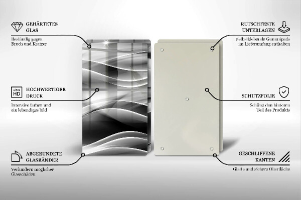 Skleněná krájecí deska Abstraktní linie kouře