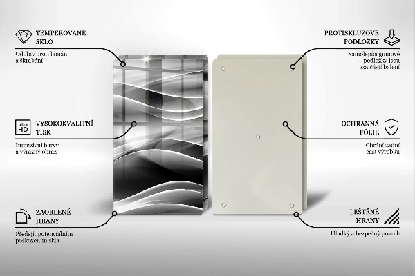 Skleněná krájecí deska Abstraktní linie kouře