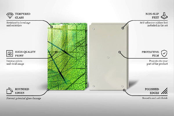 Skleněná krájecí deska Přírodní listové žíly