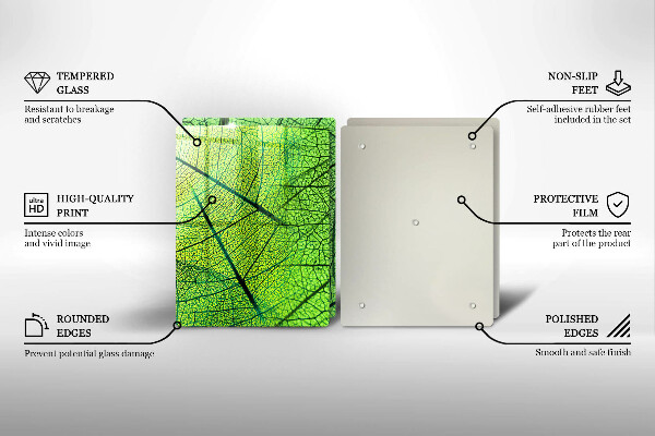 Skleněná krájecí deska Přírodní listové žíly