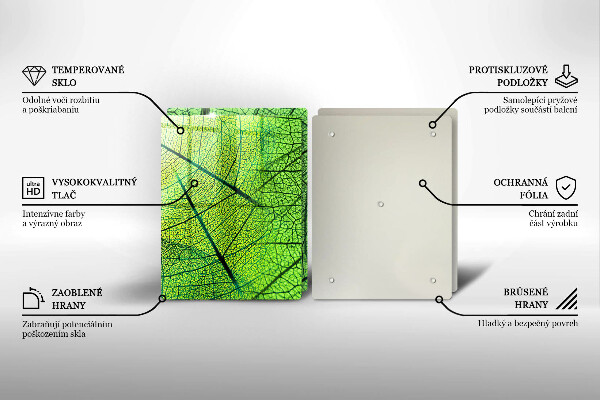 Skleněná krájecí deska Přírodní listové žíly