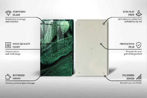 Skleněná krájecí deska Listy rostliny