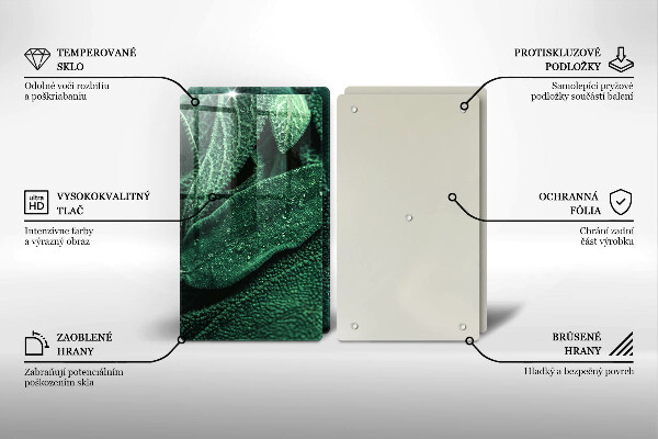 Skleněná krájecí deska Listy rostliny