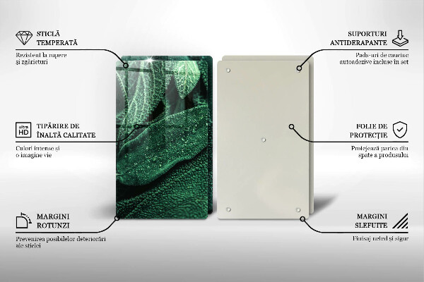 Skleněná krájecí deska Listy rostliny