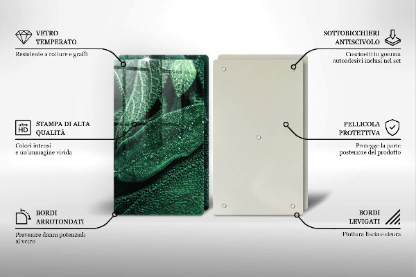 Skleněná krájecí deska Listy rostliny