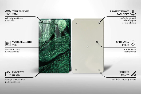 Skleněná krájecí deska Listy rostliny