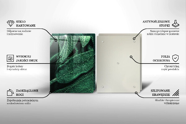 Skleněná krájecí deska Listy rostliny