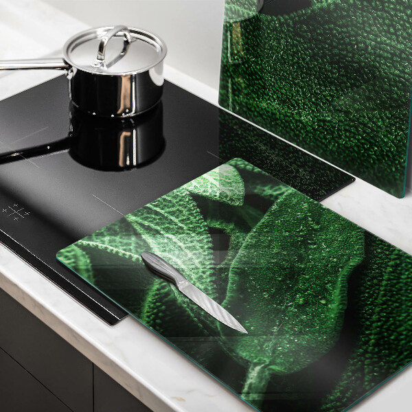 Skleněná krájecí deska Listy rostliny