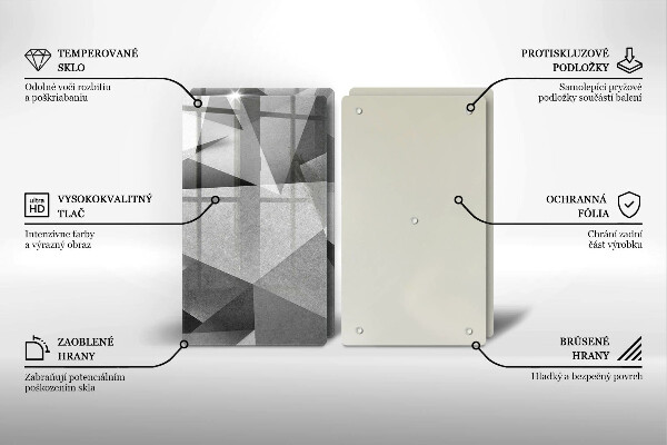 Skleněná krájecí deska Konkrétní ostrá abstrakce