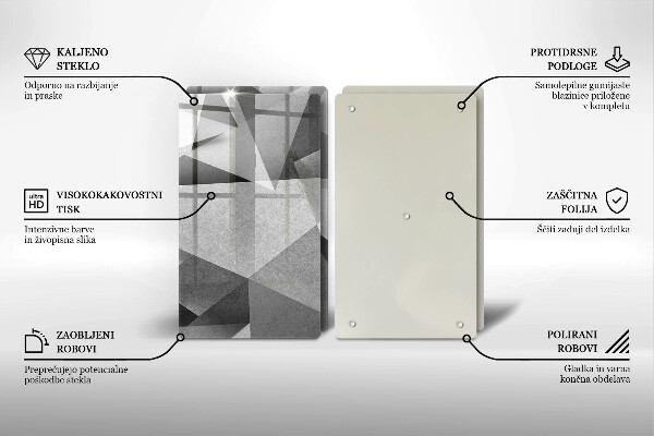 Skleněná krájecí deska Konkrétní ostrá abstrakce