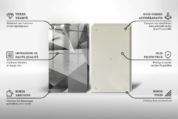 Skleněná krájecí deska Konkrétní ostrá abstrakce