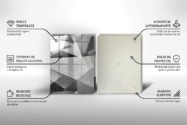 Skleněná krájecí deska Konkrétní ostrá abstrakce