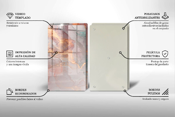 Skleněná krájecí deska Mramor se zlatem