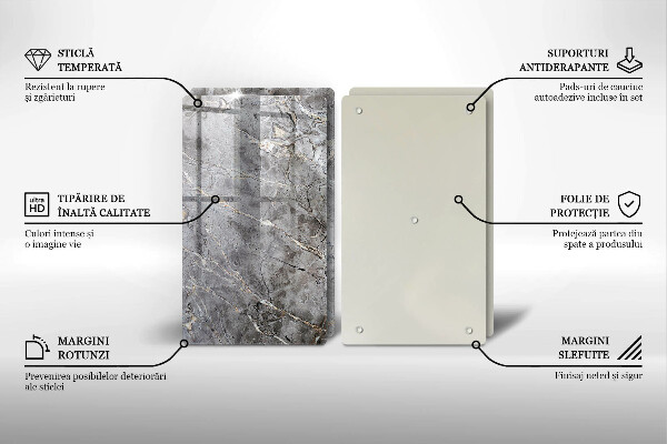 Skleněná krájecí deska Textura kamene