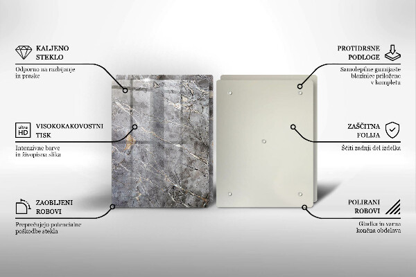 Skleněná krájecí deska Textura kamene