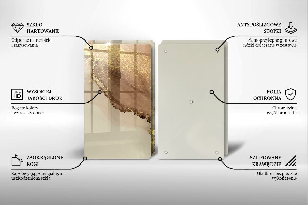 Skleněná krájecí deska Zlatá abstrakce