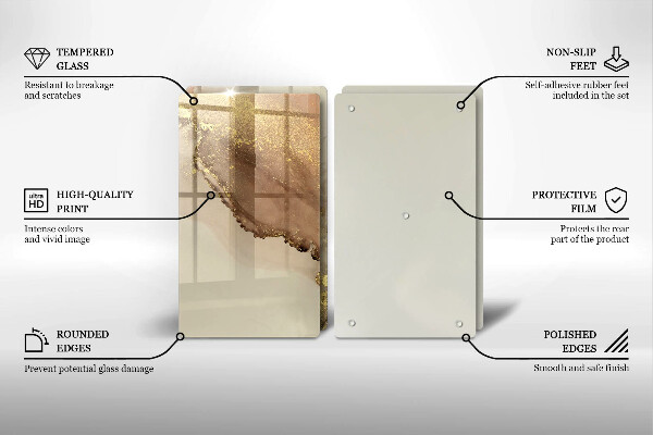 Skleněná krájecí deska Zlatá abstrakce