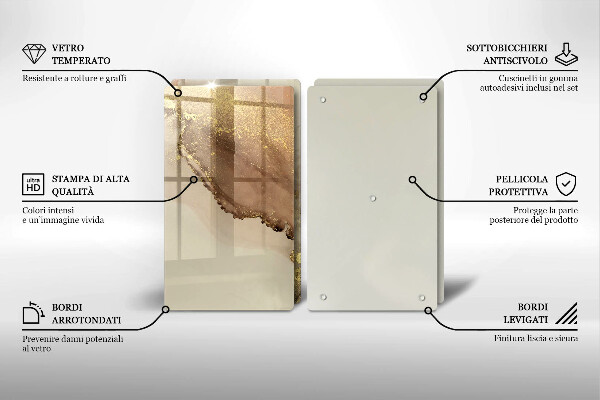 Skleněná krájecí deska Zlatá abstrakce