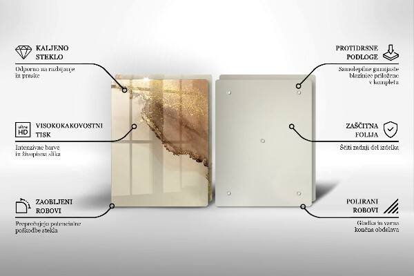 Skleněná krájecí deska Zlatá abstrakce