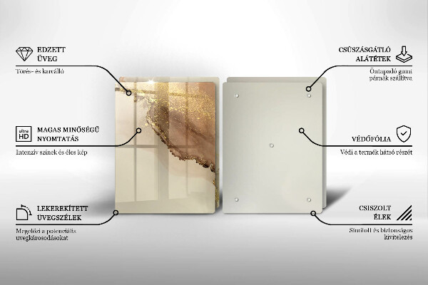 Skleněná krájecí deska Zlatá abstrakce