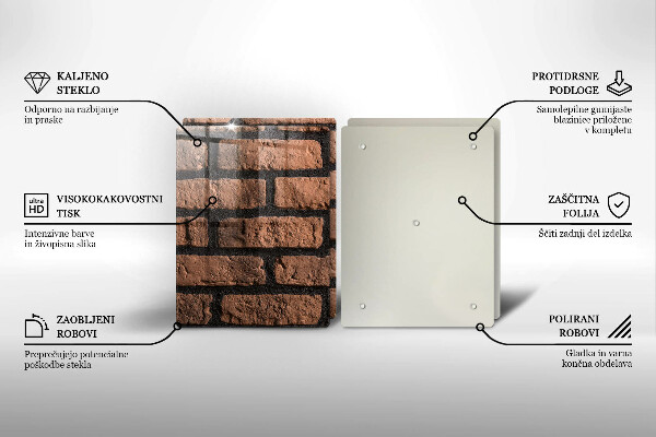 Skleněná krájecí deska Cihlová zeď