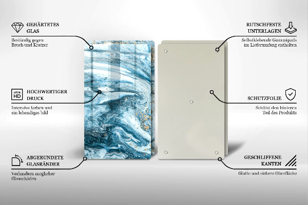 Skleněná krájecí deska Struktura se zlatem