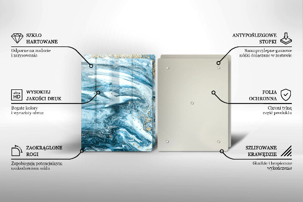 Skleněná krájecí deska Struktura se zlatem