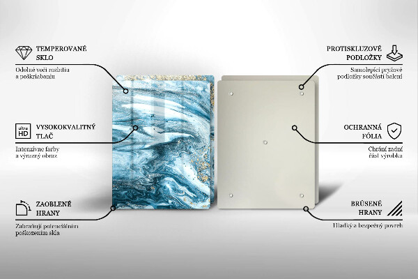 Skleněná krájecí deska Struktura se zlatem