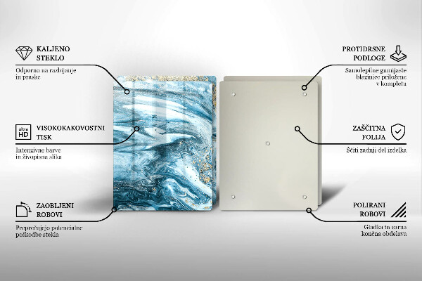 Skleněná krájecí deska Struktura se zlatem