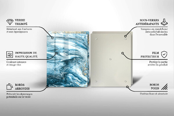 Skleněná krájecí deska Struktura se zlatem