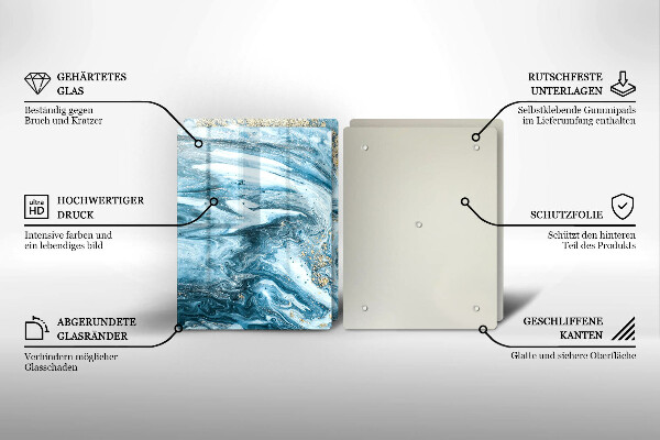 Skleněná krájecí deska Struktura se zlatem