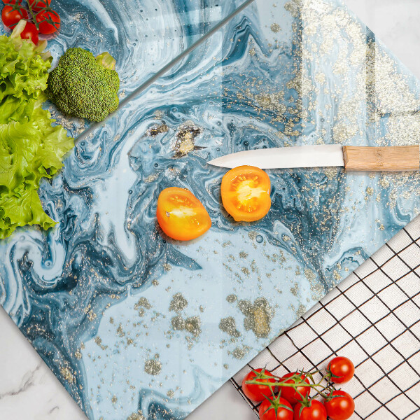 Skleněná krájecí deska Struktura se zlatem