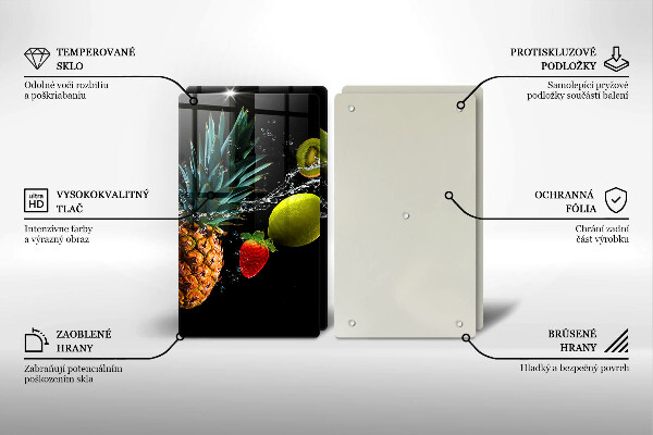 Skleněné krájecí prkénko Ovoce ve vodě