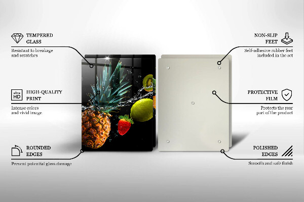 Skleněné krájecí prkénko Ovoce ve vodě