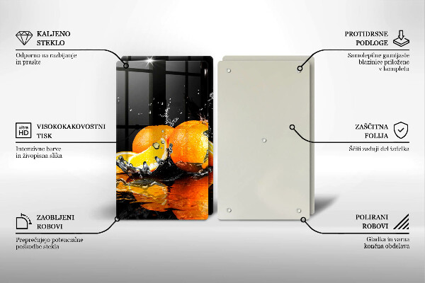 Skleněná krájecí deska Šťavnaté oranžové ovoce