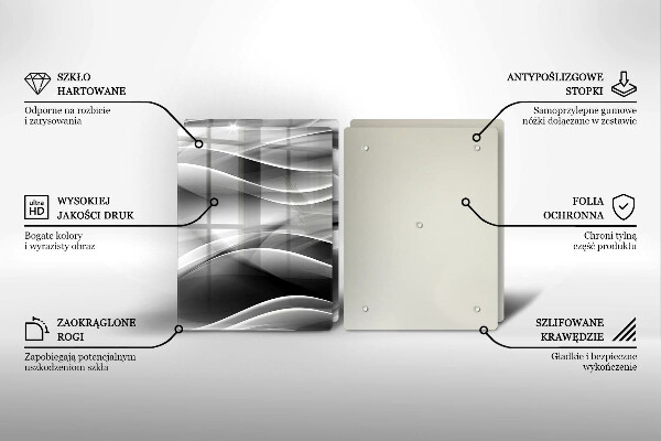 Skleněná krájecí deska Abstrakce jemné linie