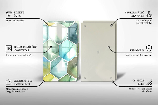 Skleněná krájecí deska Akvarel šestiúhelníky