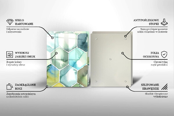 Skleněná krájecí deska Akvarel šestiúhelníky